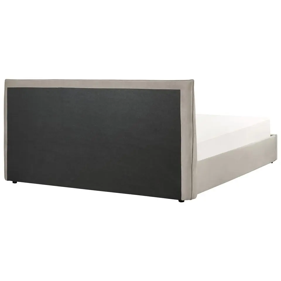 LAVAUR - Bed met opbergruimte - Taupe - 180 x 200 cm - Fluweel