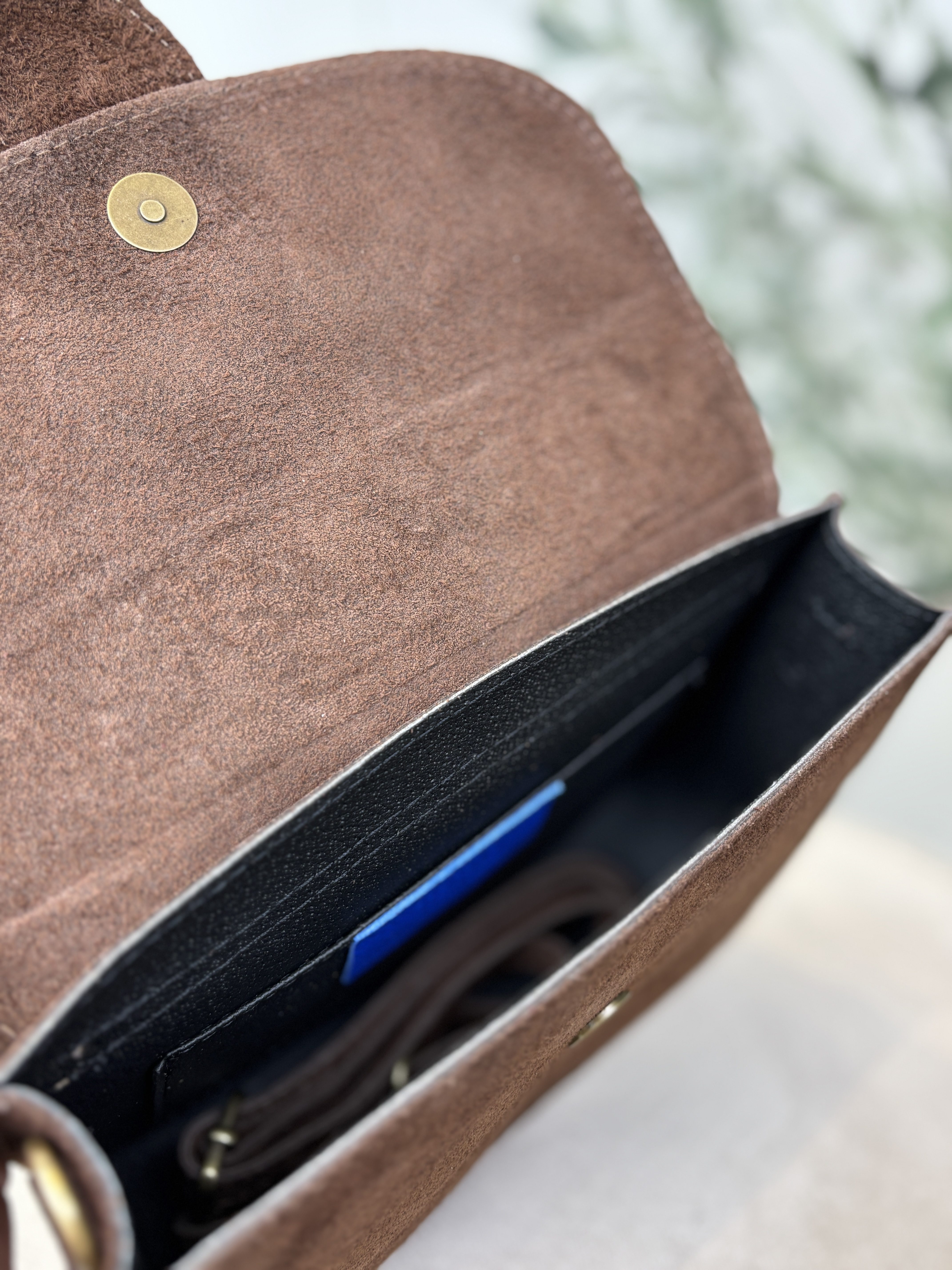 Maan Bag - Suede Donker Bruin