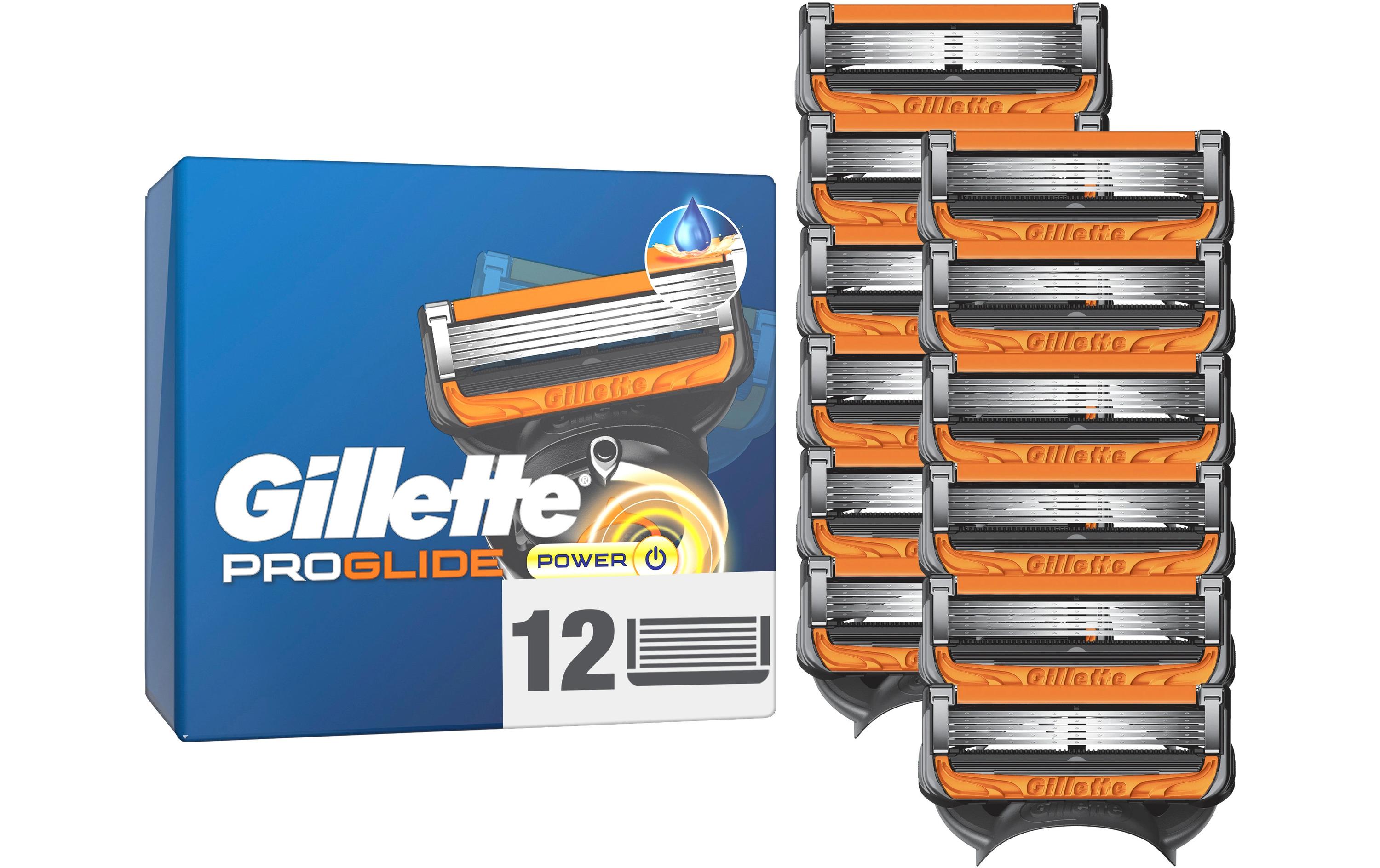 Rasierklingen Fusion5 Proglide Power 12 StückErsatzklingen mit 2x Gleitstreifen vor und nach den Klingen