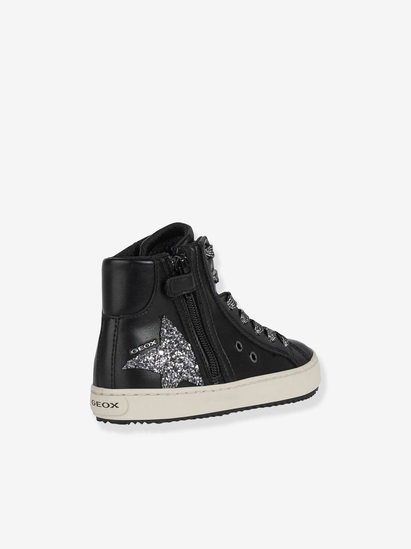 Sapatos de couro Kalespera GEOX® de cano médio, para meninas negras.