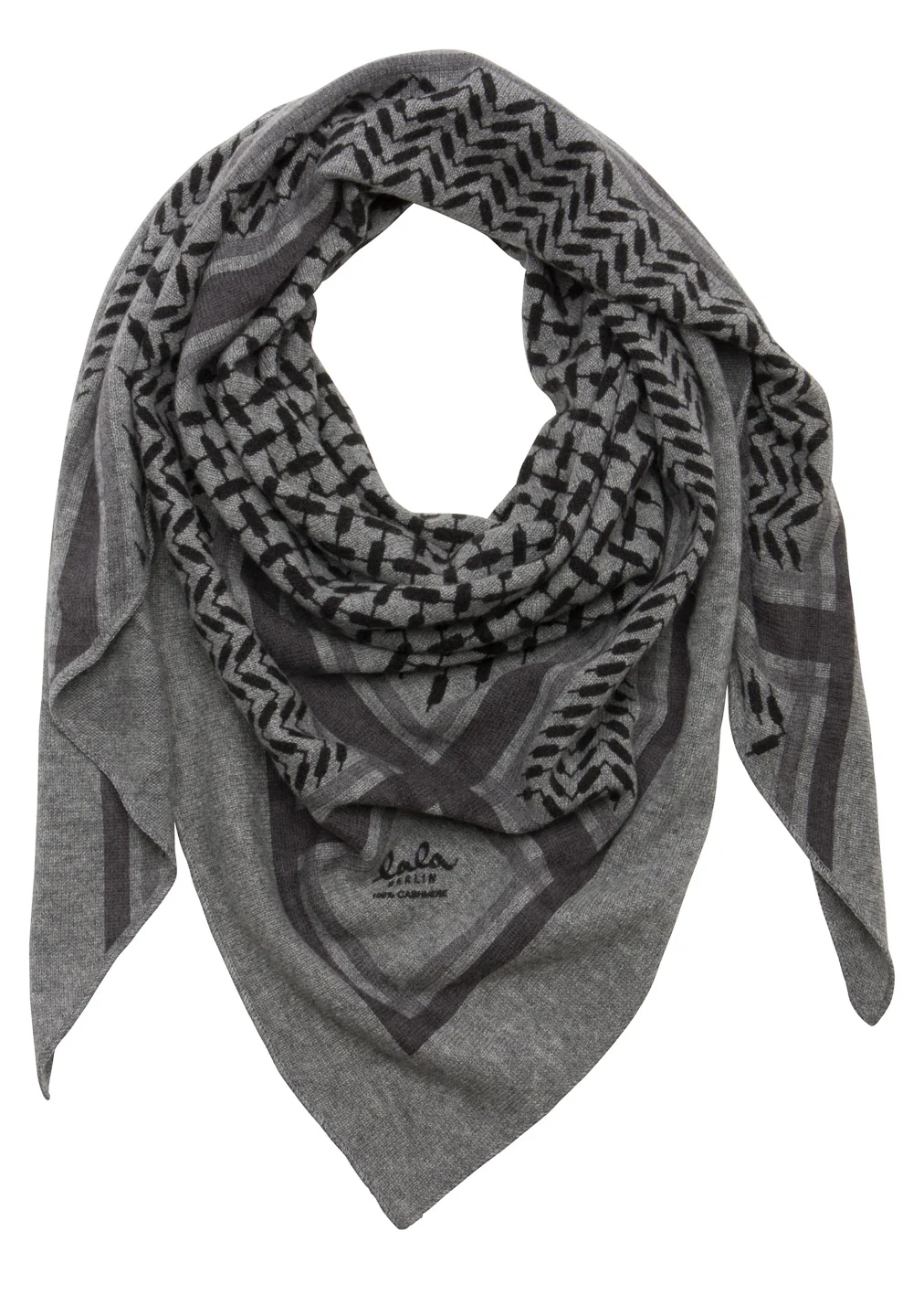 Lala Berlin  Triangle trinity classic tørklæde L - City/middlegrey melange