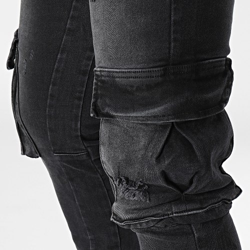 Pantalon Cargo Jean Flare Noir