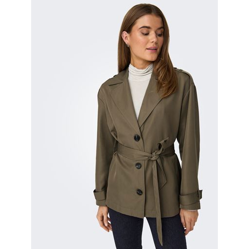 ONLY Line Short Trenchcoat, Walnut, XL