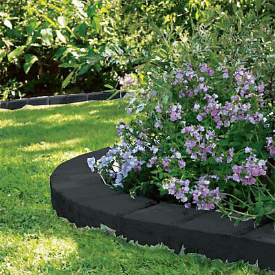 Bordure pavé courbé béton noir 50 x 11,5 cm