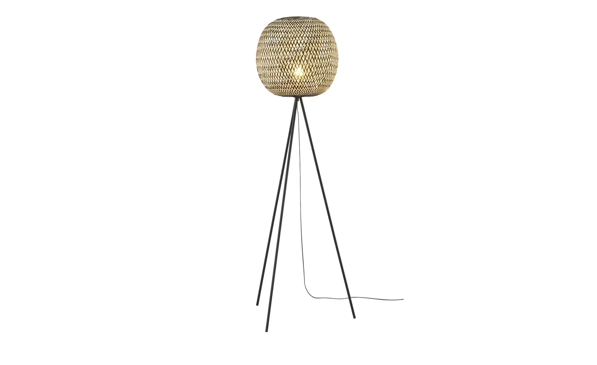 KHG Stehleuchte, 1-flammig, Bambus geflochten