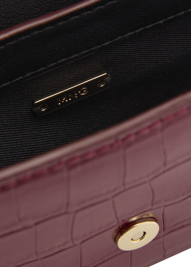 MANGO Croc-effect flap bag 75