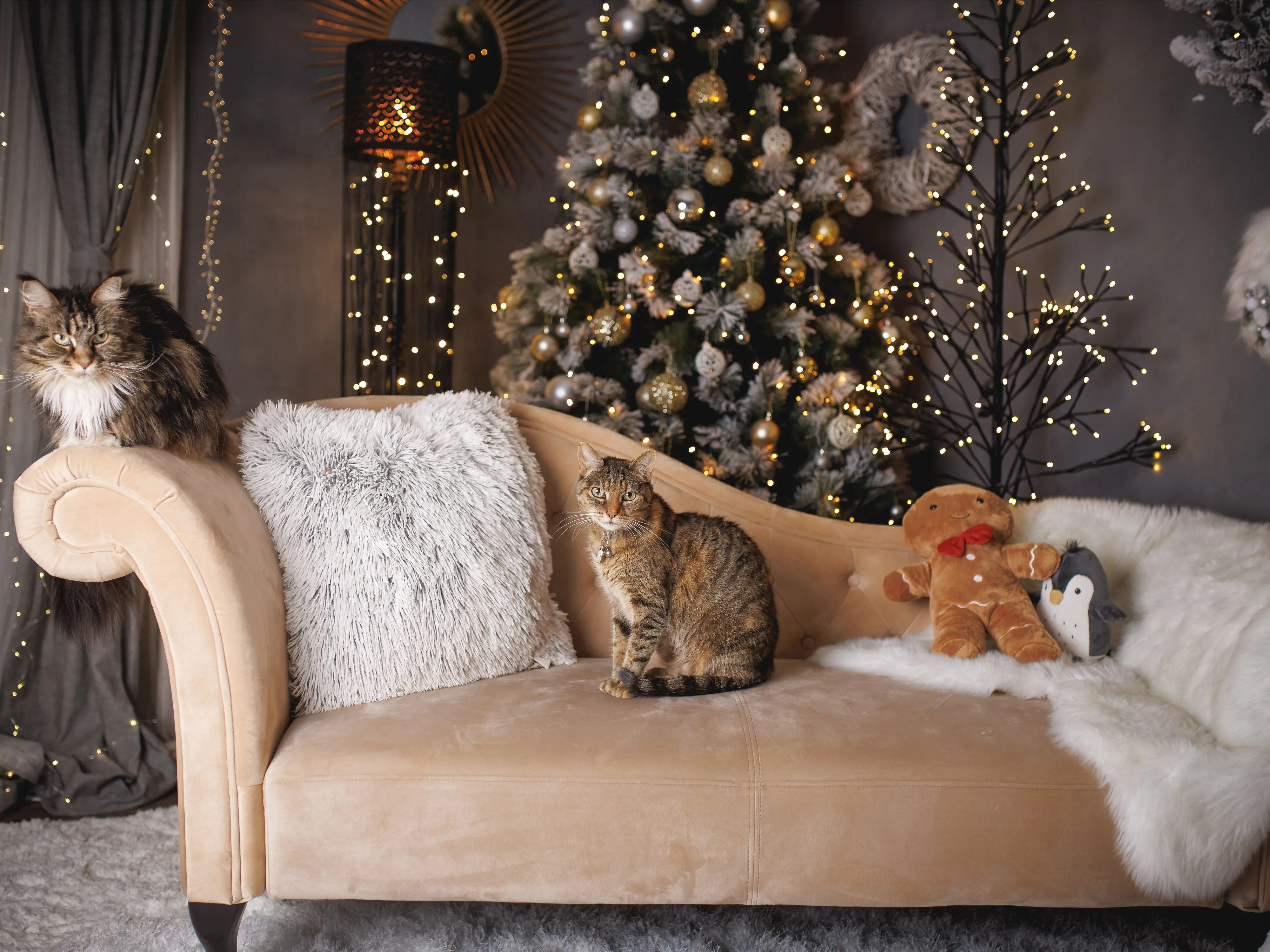 Linkszijdige chaise longue LATTES Fluweel Beige