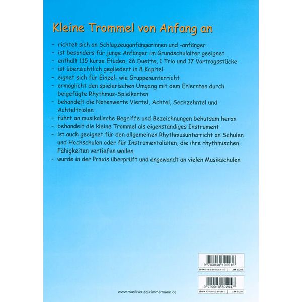 Zimmermann Verlag Kleine Trommel Von Anfang An