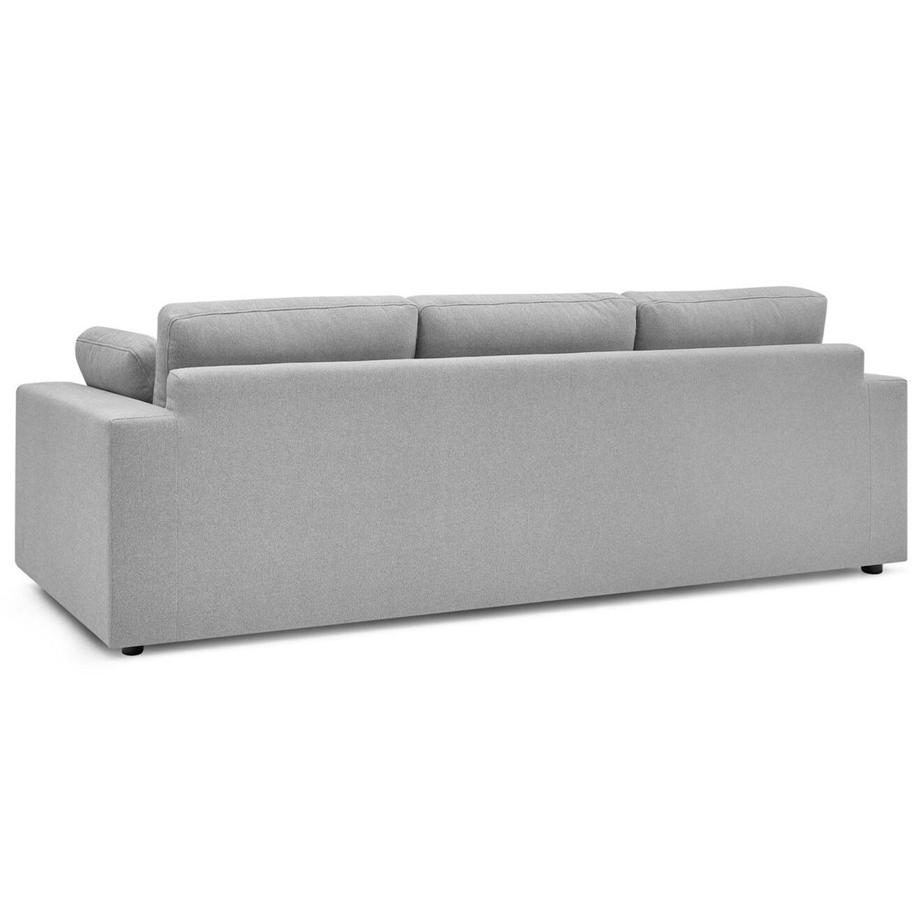 Bobochic Canapé droit fixe 3 places belair gris clair - 250x93x80 cm