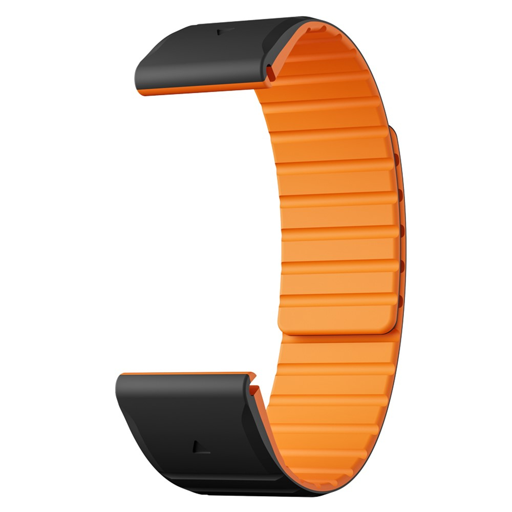 Garmin Approach S62 Bundle Magnet Silikon Dual Color Armband mit 22mm Schnellverschluss (Gelenkumfang: 170-200mm) - Schwarz / Orange