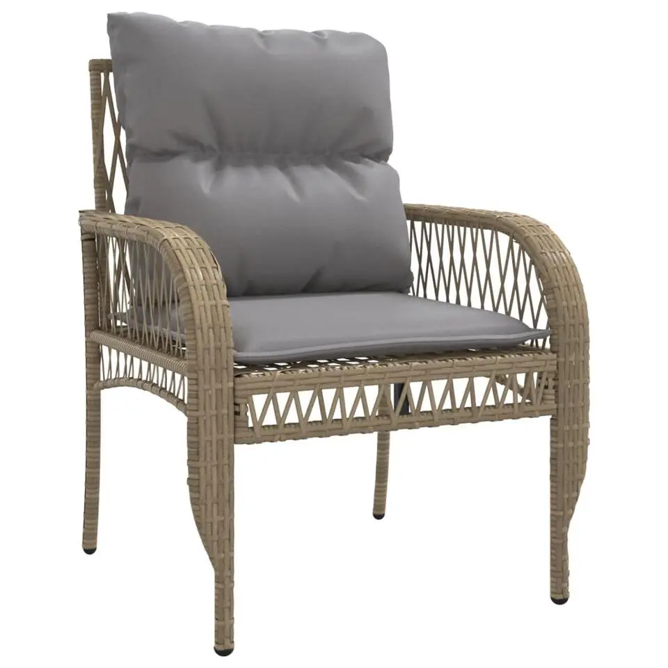 vidaXL - Loungeset - Beige - Poly rattan