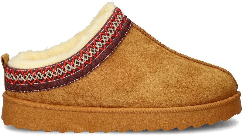 Nelson - Gevoerde Boots - Pantoffels - Imitatiewol - Plateauzool 5 cm