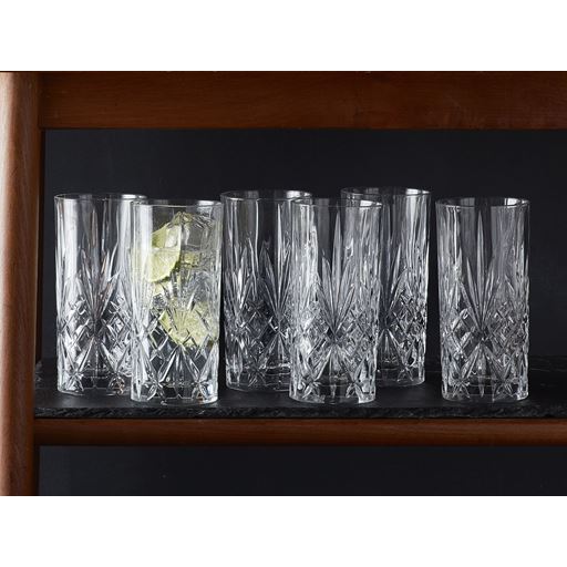 Lyngby Glas Melodia Krystal 6-pak Highball Glas, Klar, 36 cl