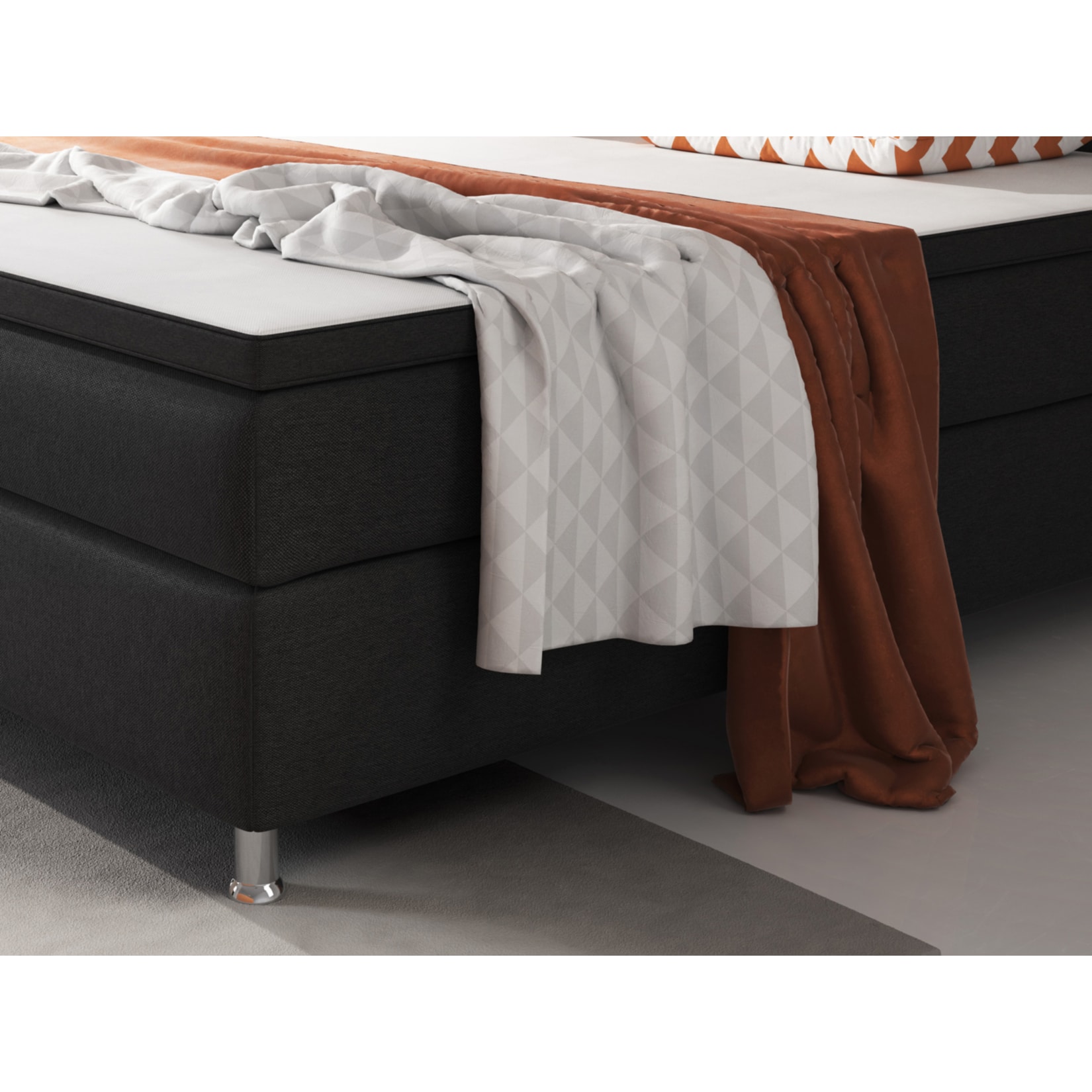 Inter Handels Boxspringbett Berlin 180 x 200 cm schwarz