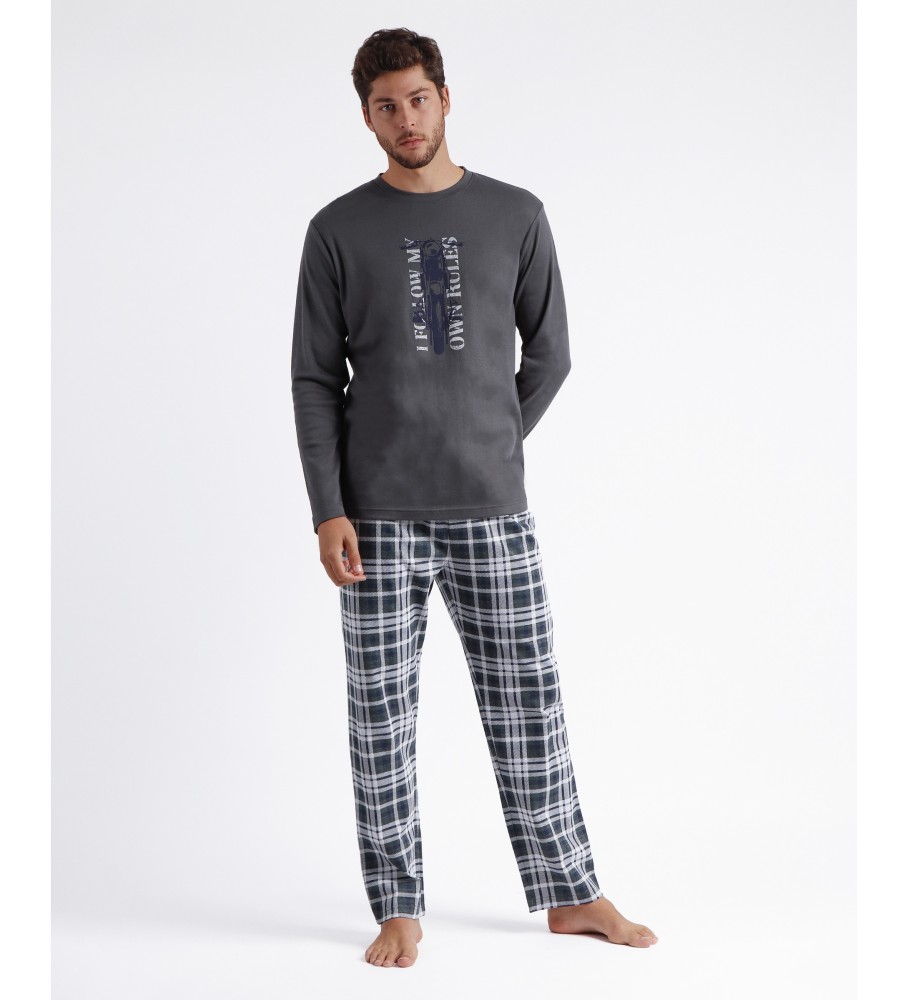 Pijama de manga comprida Admas Own Rules cinza
