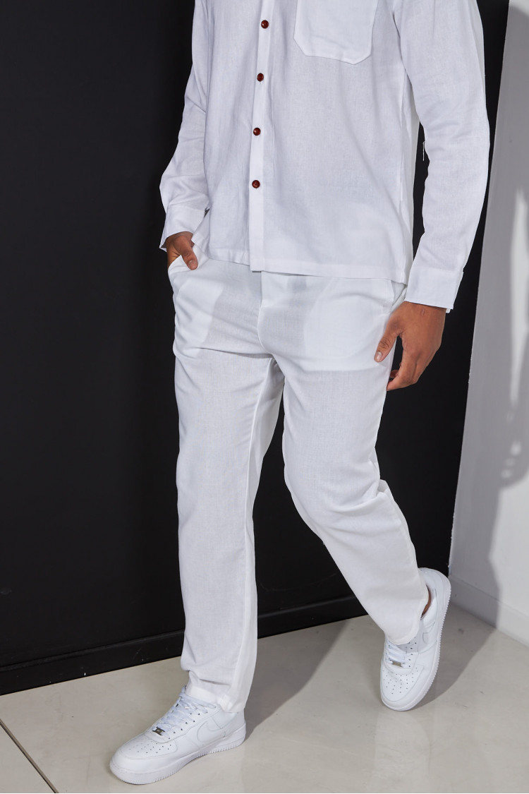 Pantalon en lin écru