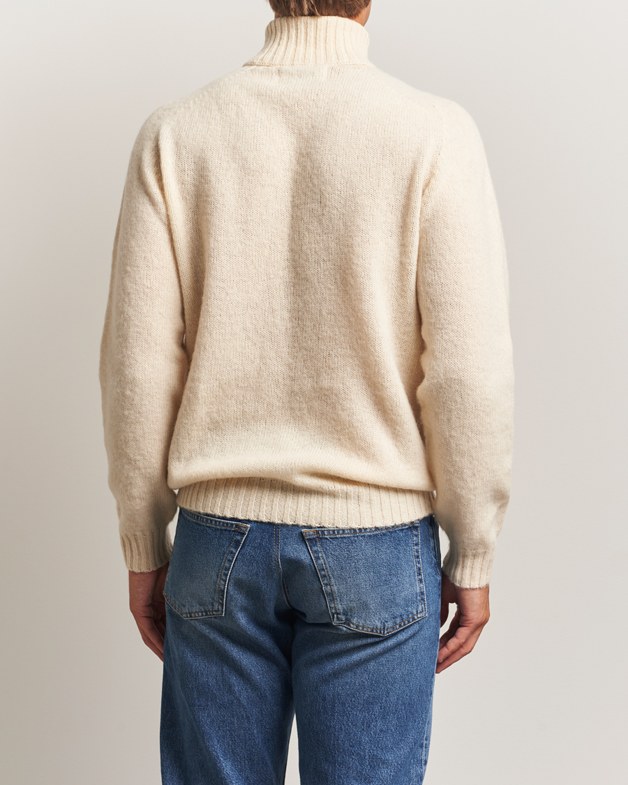 Harley Of Scotland Brushed Supersoft Lambswool Rollneck Vanilla