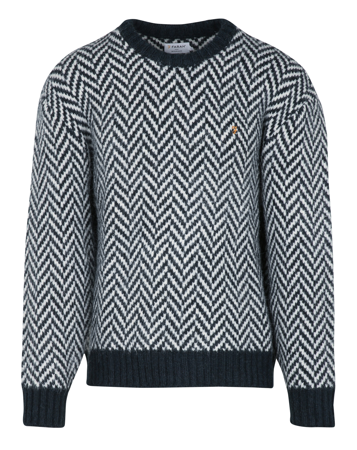 ATHENS HERRINGBONE - Pull ample imprimé | Bleu