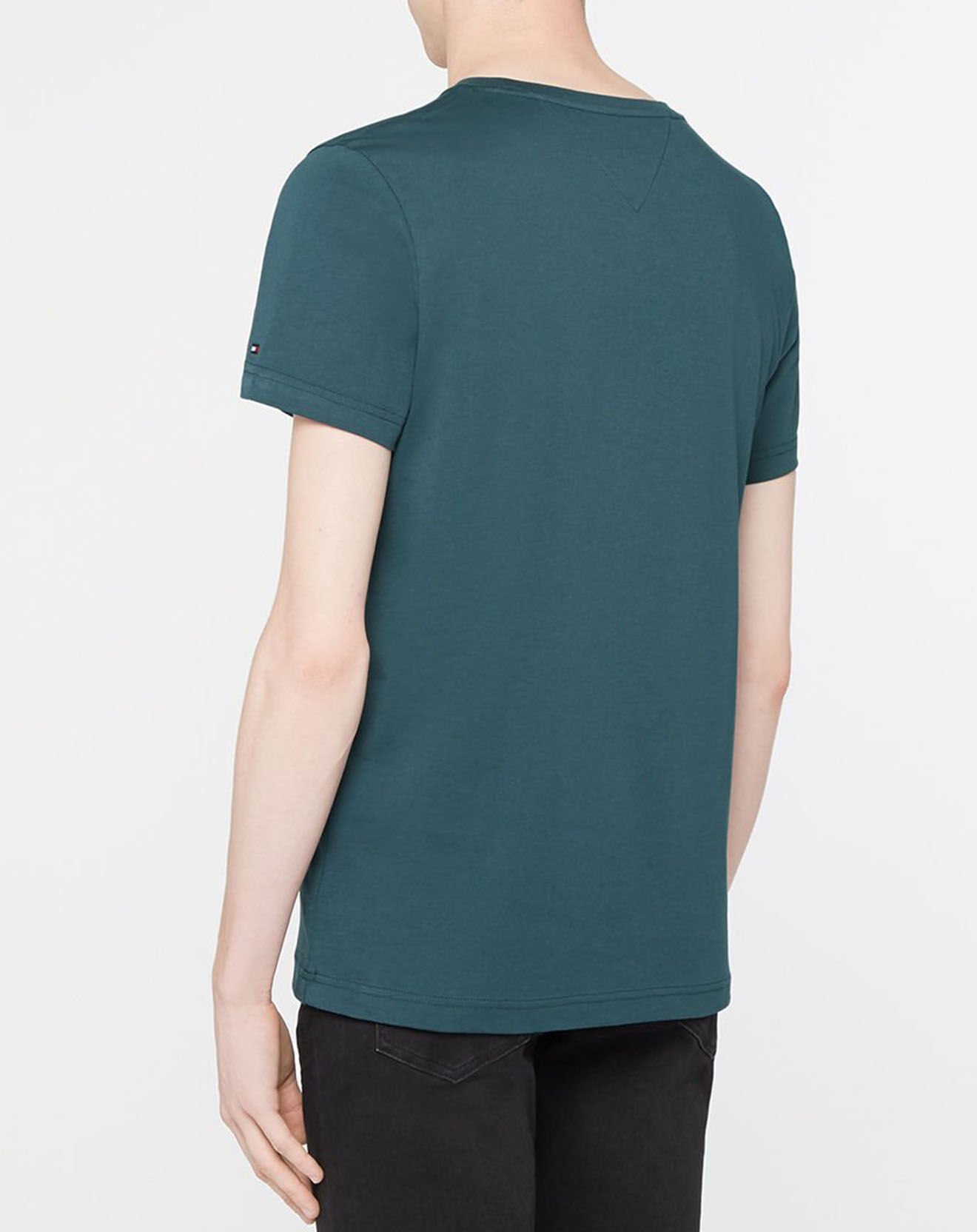 Tommy Hilfiger T-Shirt 100% Coton Bio logo bleu pétrole