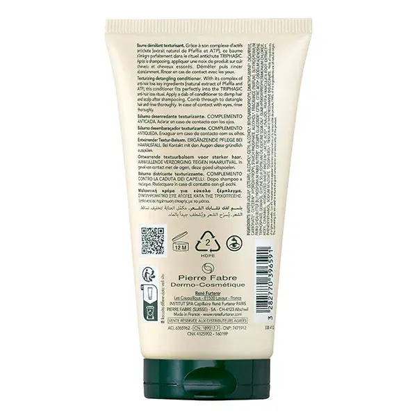 Bálsamo desembaraçante texturizador trifásico René Furterer para cabelos finos, tubo de 150ml