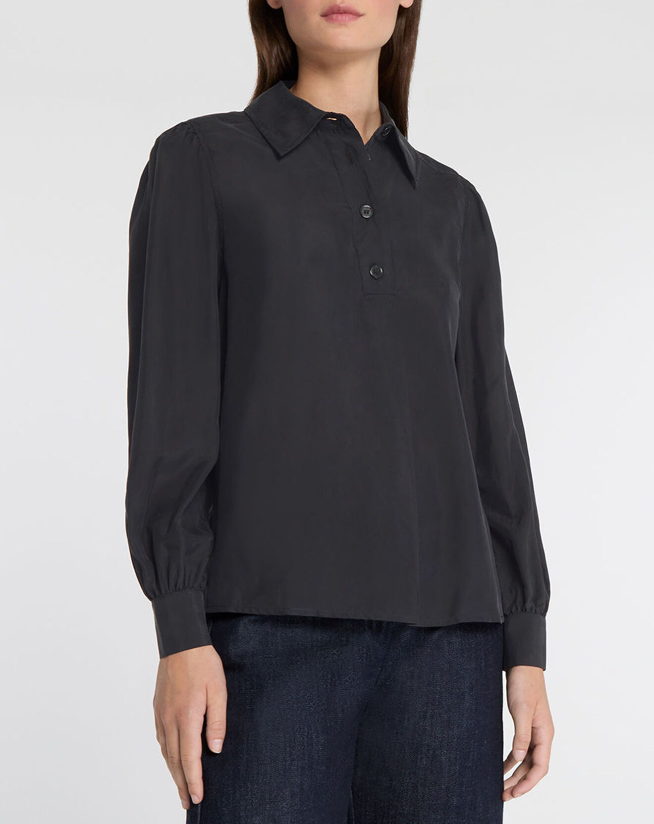 Jodhpur Chemise 100% Soie Panos noire