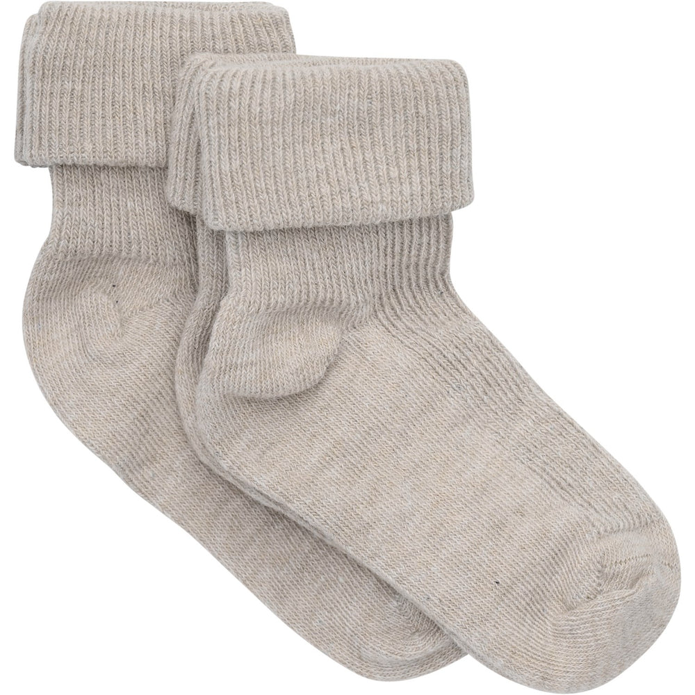 Køb Minymo Light Taupe Baby Rib Strømpe Med Fold 2-Pak