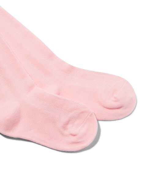 2 paires de collants épais enfant avec coton rose