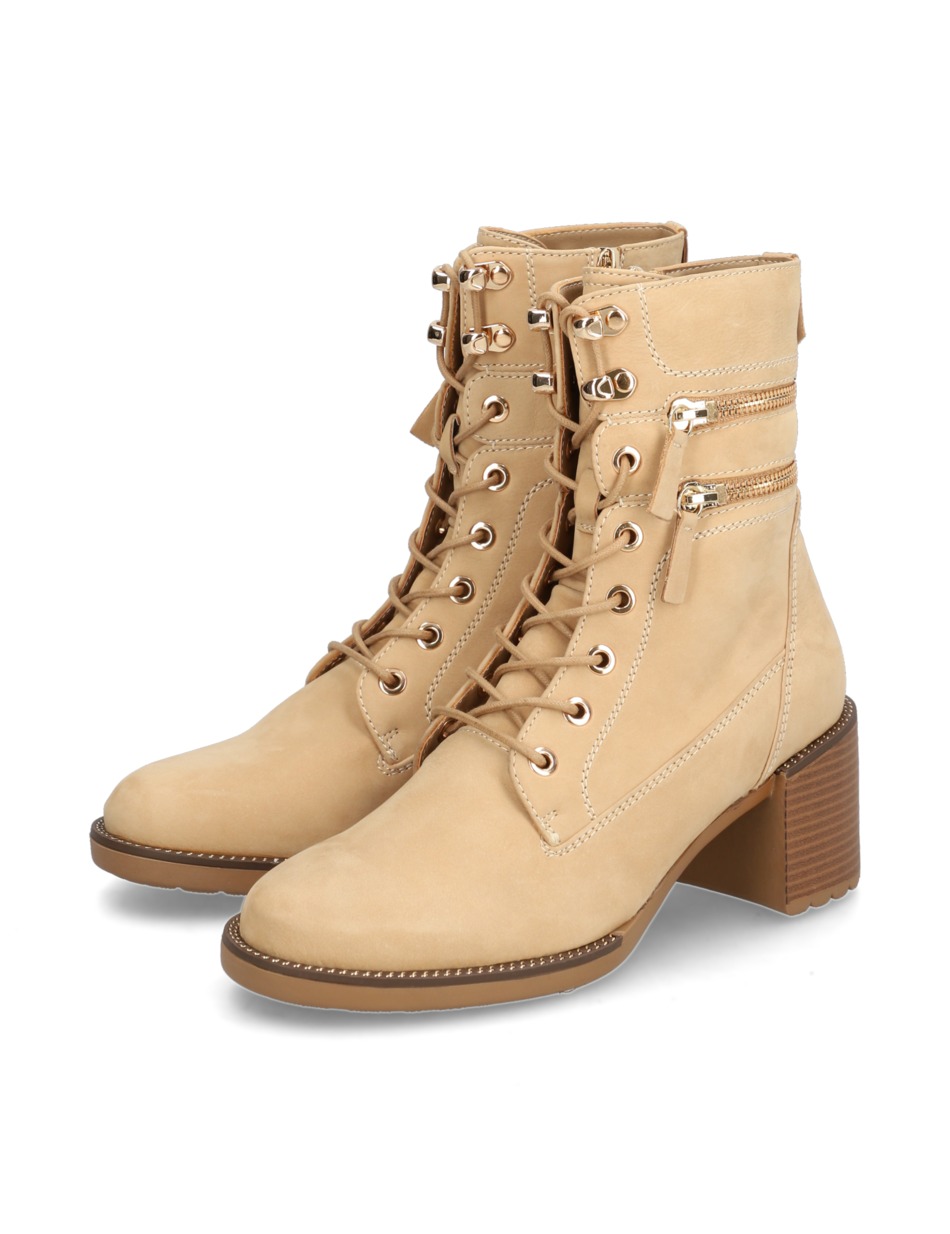 Nubukleder Schnürstiefelette