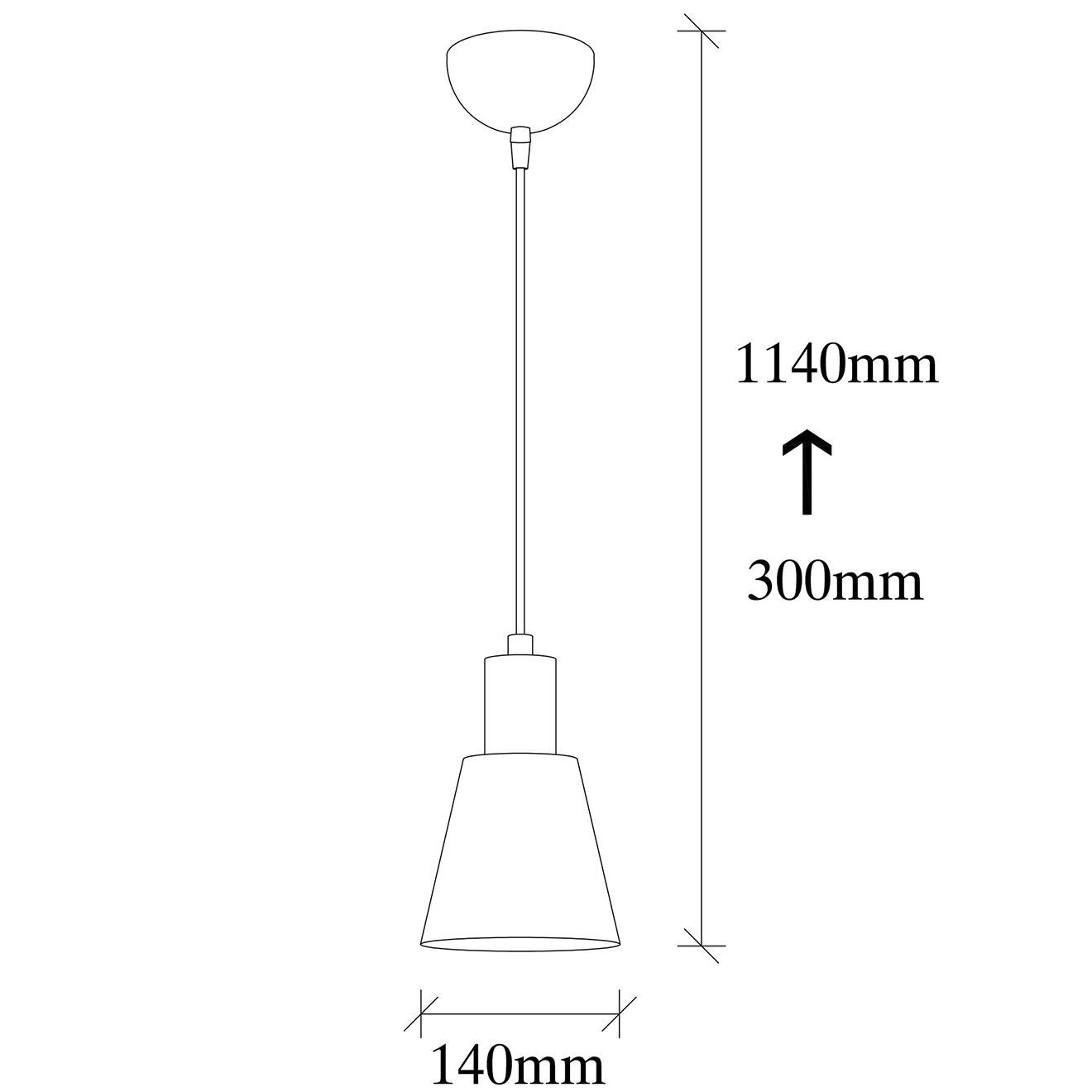 Opviq Suspension Kem noir/nickel - 14x114 cm