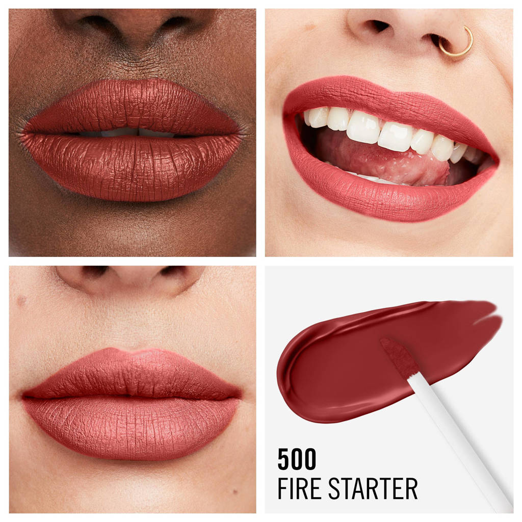 Rommel Londen Lasting mega Matte liquid lipLasting Mega Matte Liquid Lip lipgloss - 500 Fire Starter
