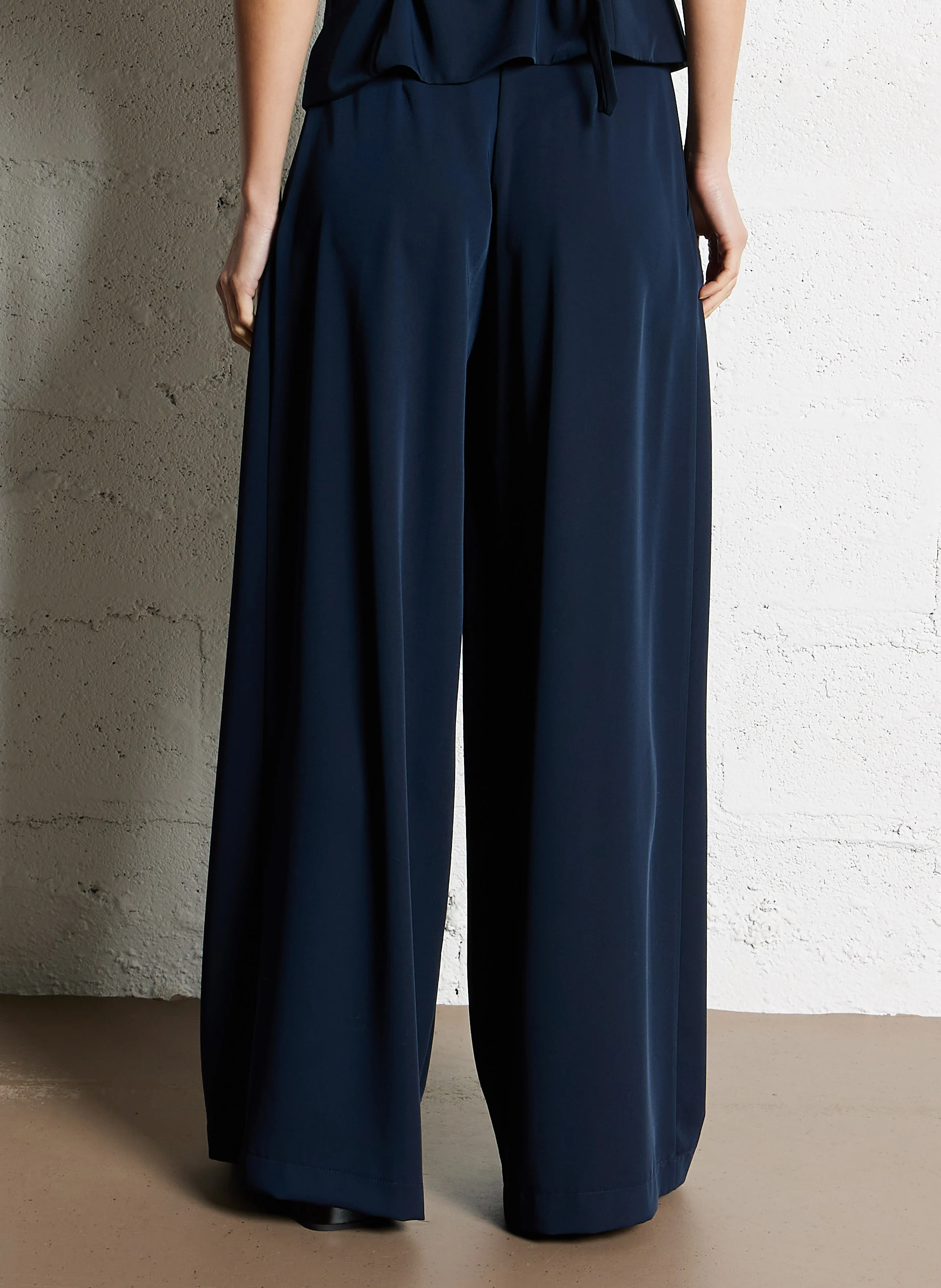 Pantalon large palazzo fluide | Bleu
