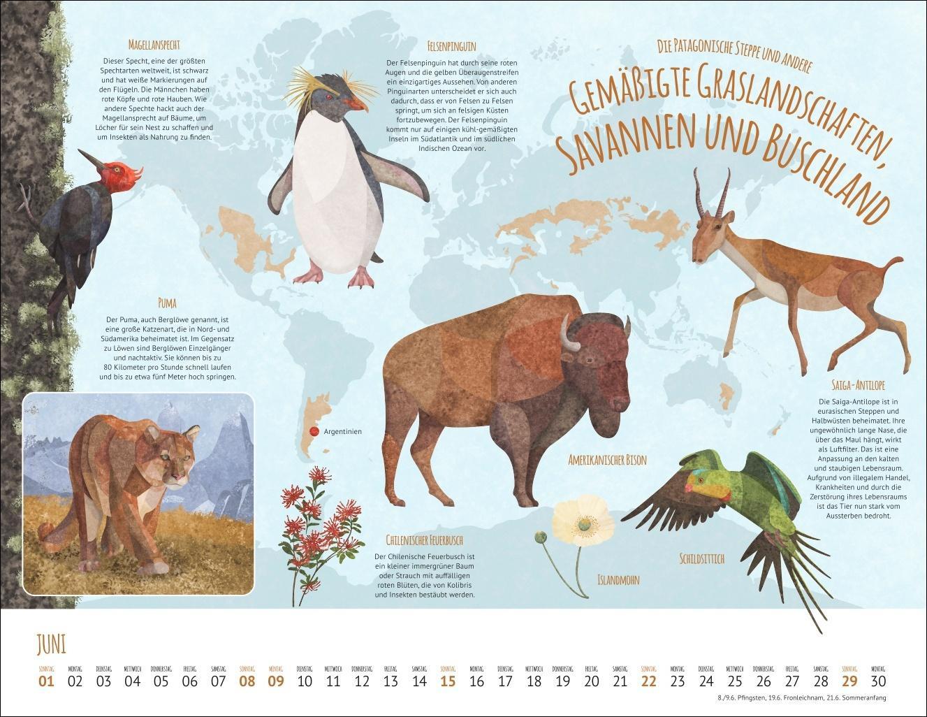 Wo Tiere und Pflanzen zu Hause sind Kalender 2025 - Biome der Welt