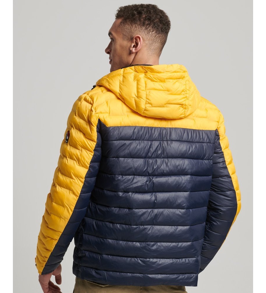 Jaqueta acolchoada Superdry Radar Quilt Mix, amarela e azul marinho