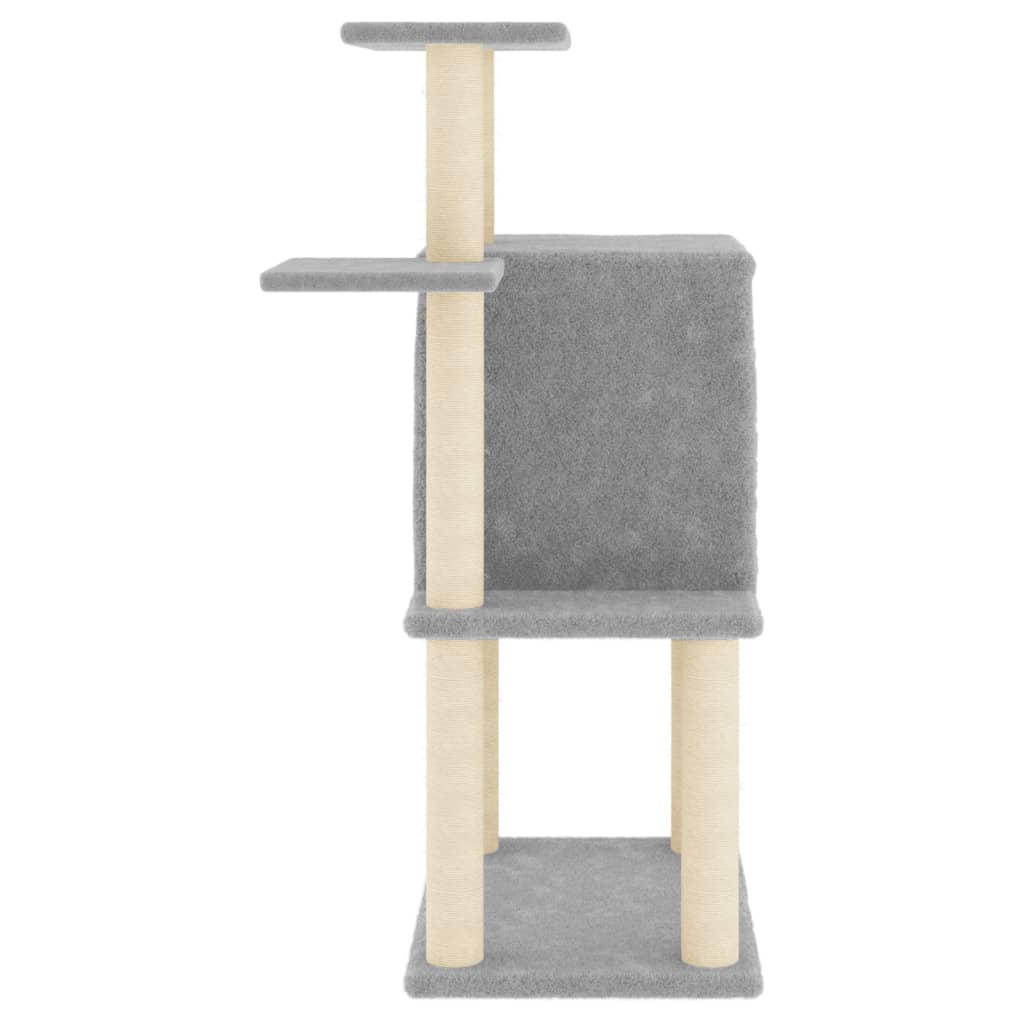 Arranhador para gatos vidaXL com hastes de sisal cinza claro, 97 cm