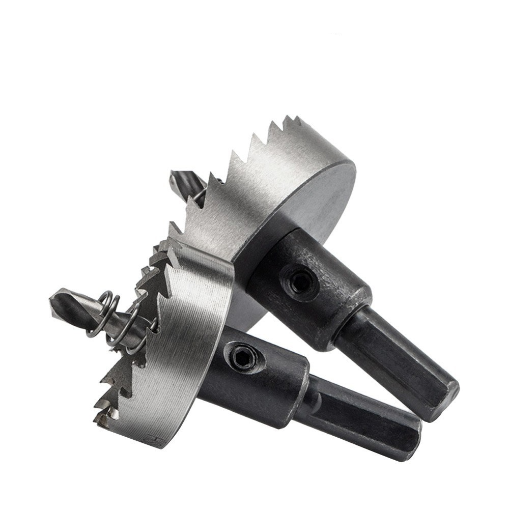 (6-tlg. Set) Lochsäge Bohraufsatz Werkzeug für Holz / Metall / Kunststoff / Aluminium / Kupfer / Edelstahl (16/18.5/20/25/30/35mm) - Schwarz