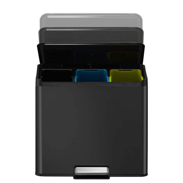 EKO Essential Recycler pedaalemmer afvalscheider - 3 x 9L - zwart