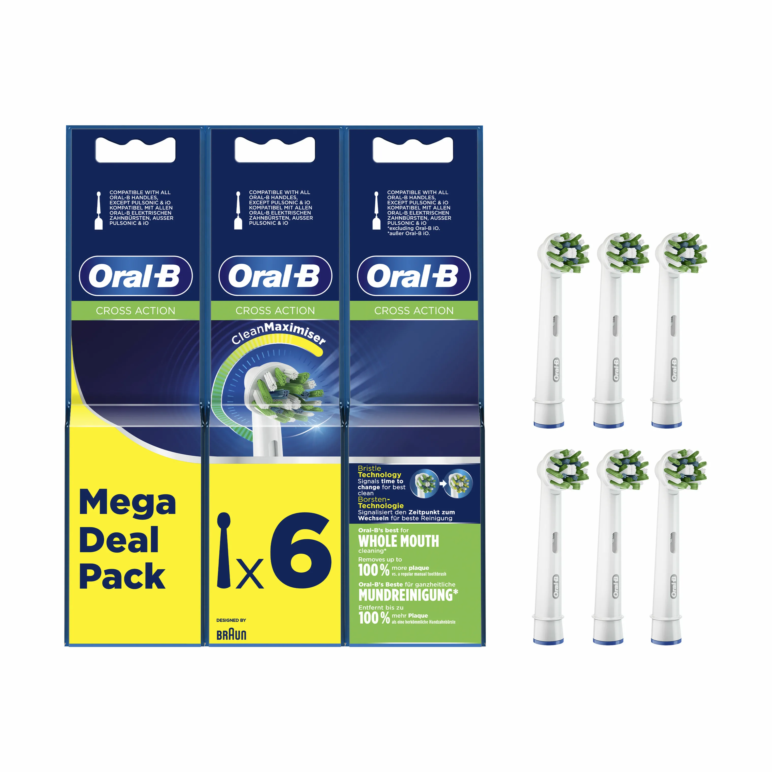Oral-B Cross Action Tandbørstehoved - 6 stk.