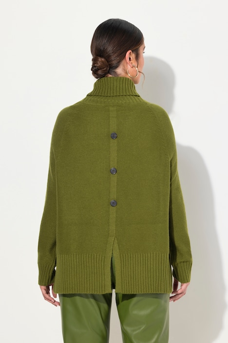 Pullover, Oversized, Rollkragen, Raglan-Langarm