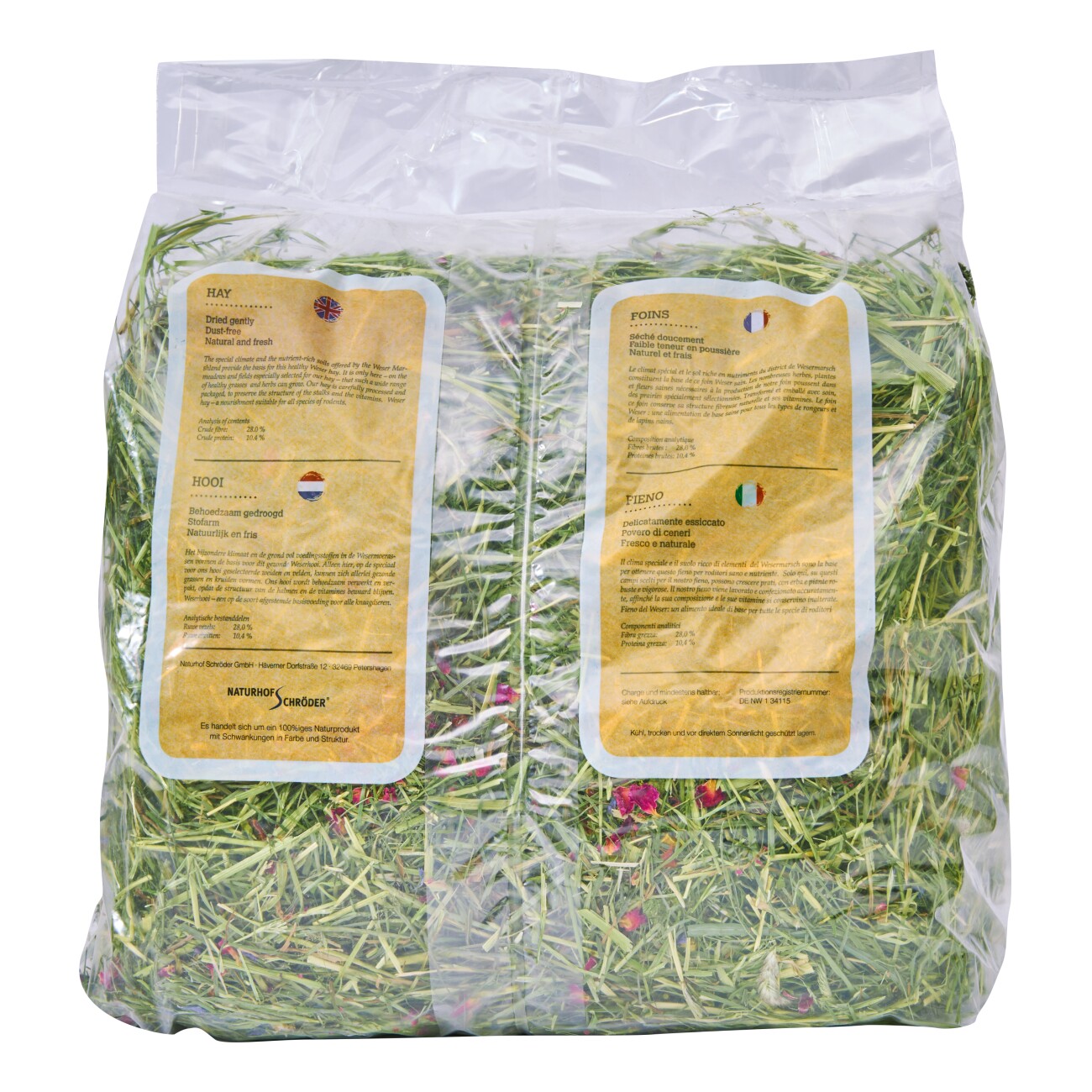 Naturhof Schröder Weserheu mit Blüten, locker gestopft 500 g