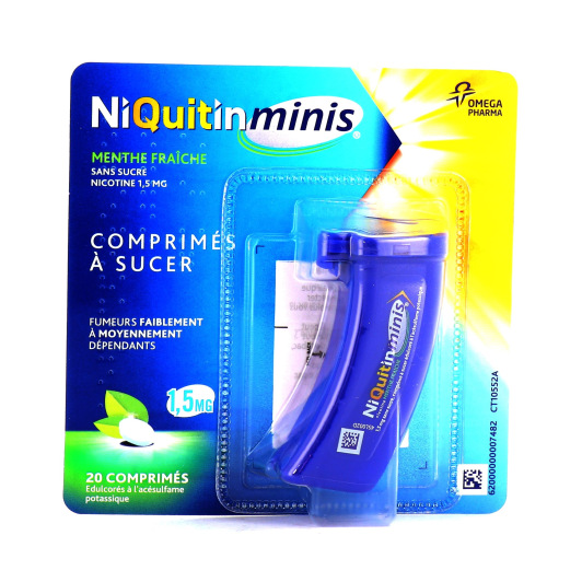 Niquitin Minis 1,5 mg Sans sucre - Menthe fraîche