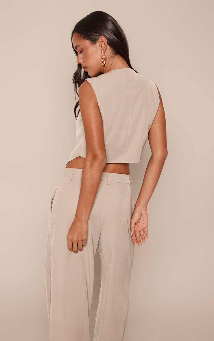 Kaki Ensemble Coordonné Gilet Ajusté En Tissu Tissé