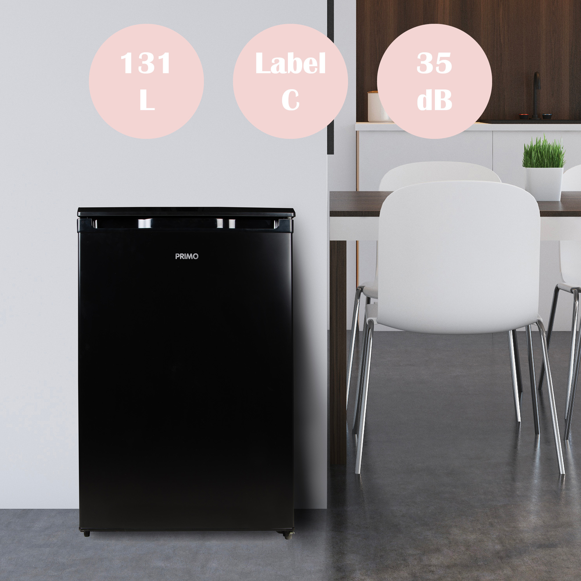 Primo PR198FR 131 liter tafelmodel koelkast - Black