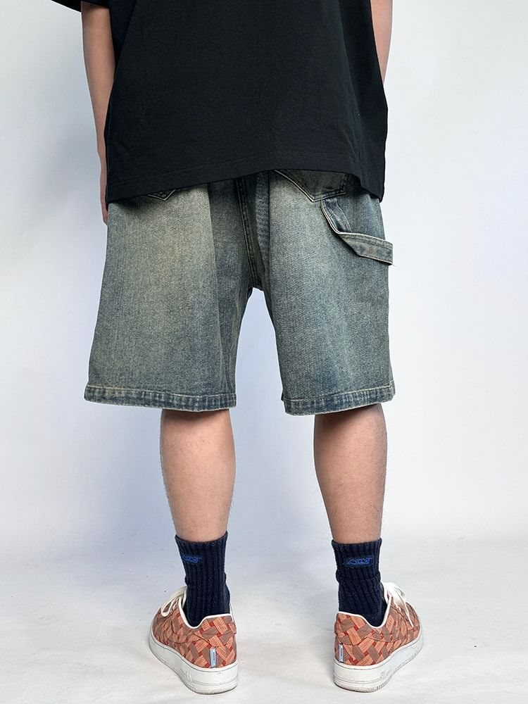 Adotuastic - Gewassen denim shorts met hoge taille
