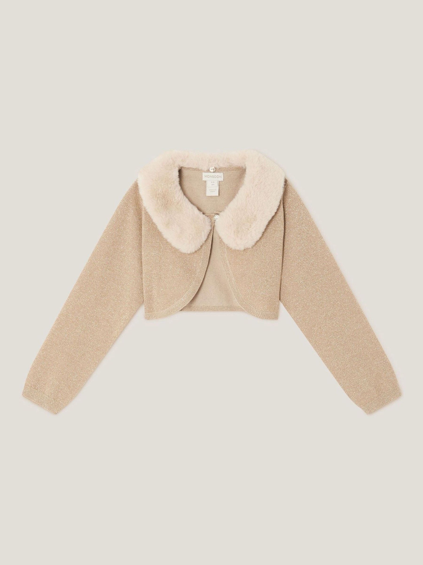 Goud - Monsoon Afneembare Kraag Fuzzy Vest
