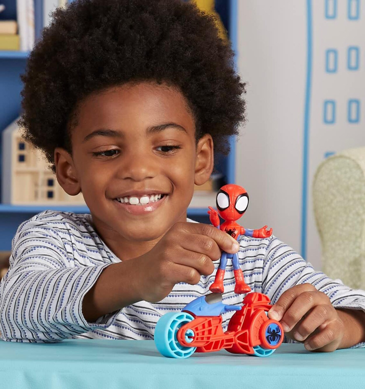 Hasbro Marvel Spidey and His Amazing Friends, Spidey mit Motorrad Mehrfarbig Spielfigur