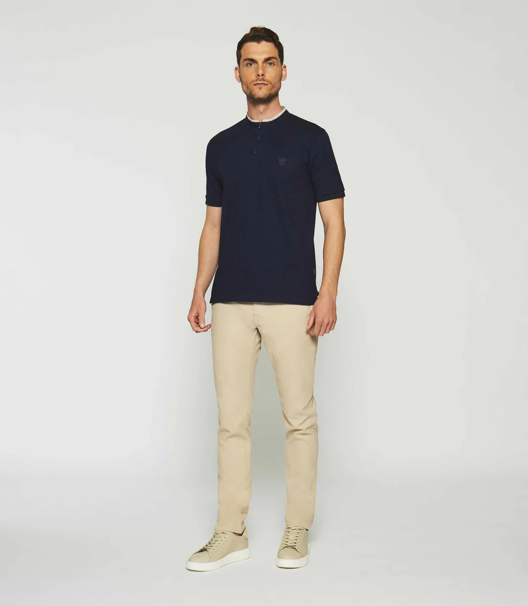 Polo uni col mao marine GASPAR