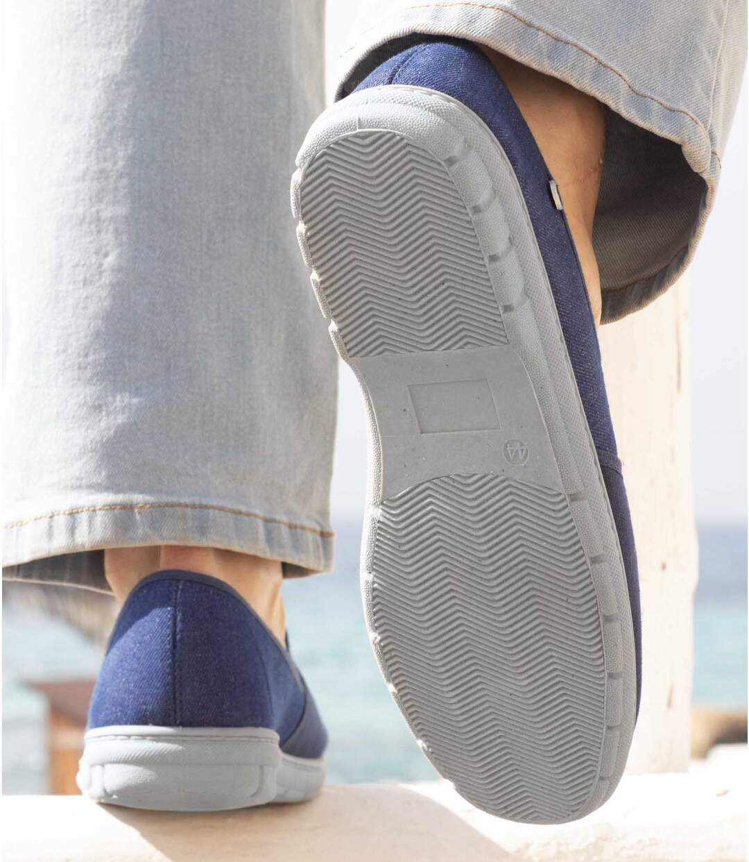 Mocassins Élastiqués en Jean et Canvas