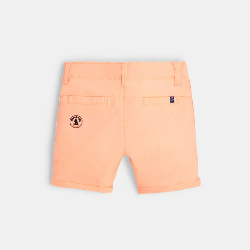 Short coton stretch avec bandes orange bébé garçon Orange