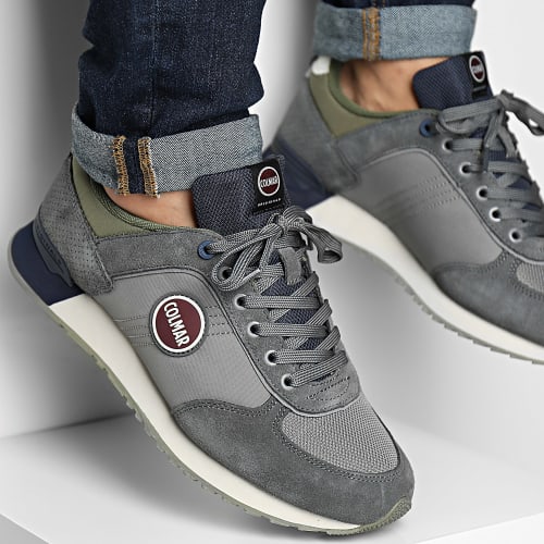 Baskets Travis Authentic 002 Gray Navy Military Green