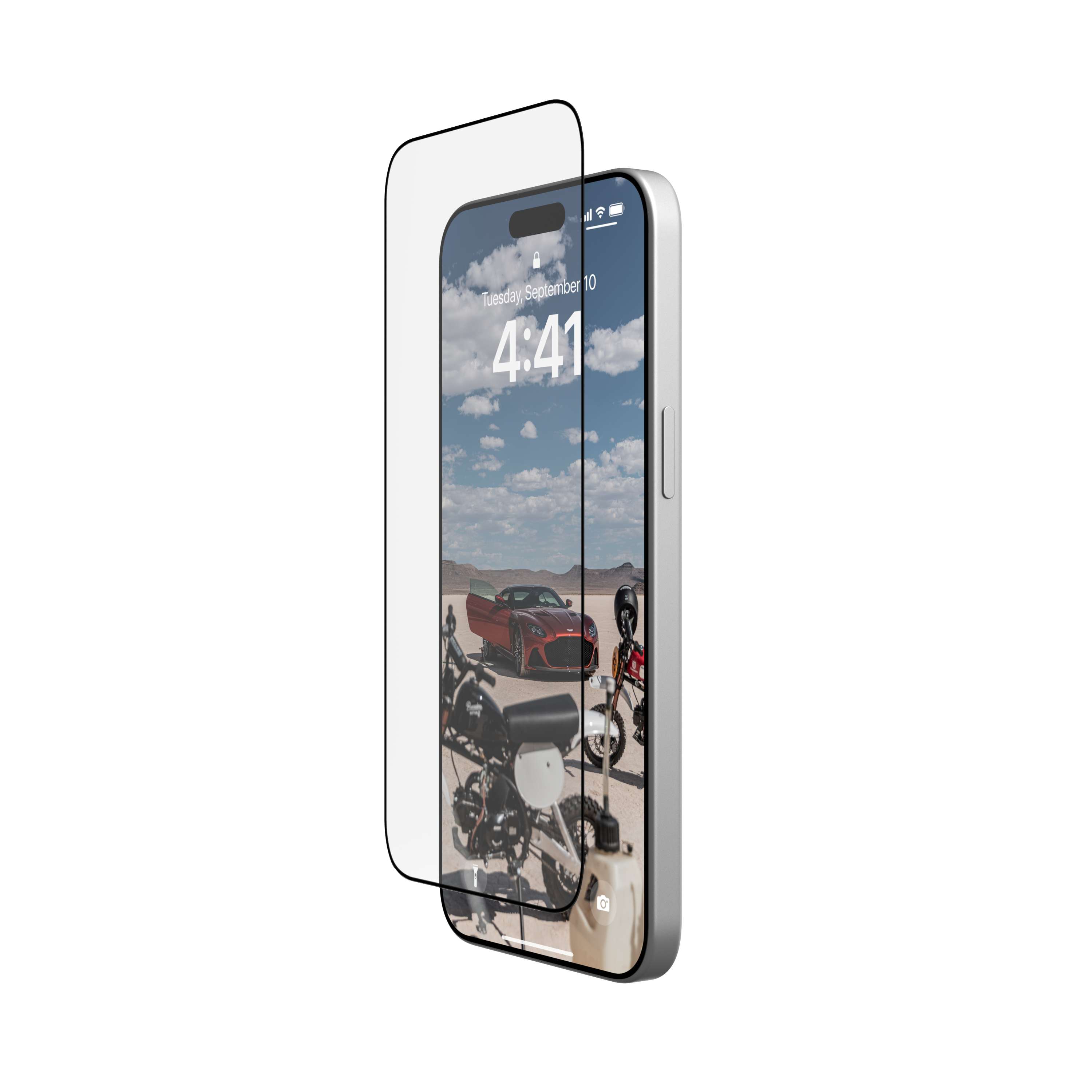 iPhone 15 Shield Plus Antibakterielles Panzer Glas Case Friendly   Montagerahmen (144351110040)